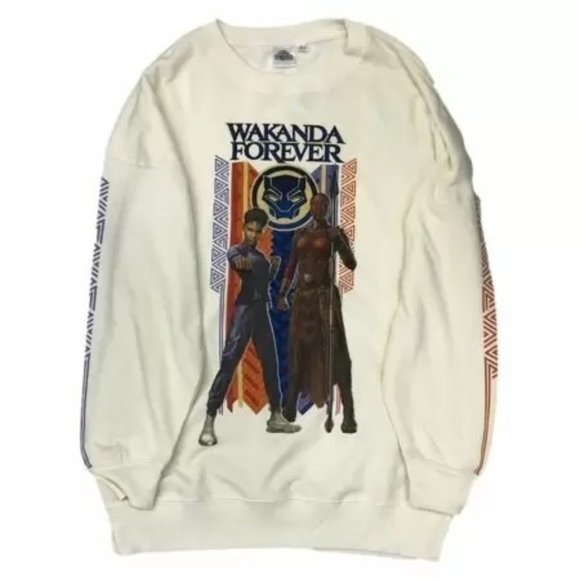 Women's Oversized Wakanda Forever Black Panther Sweat Shirt Sweatshirt X-Large - Picture 1 of 7